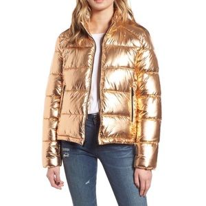 NWT Size M Marc New York Metallic Puffer Coat